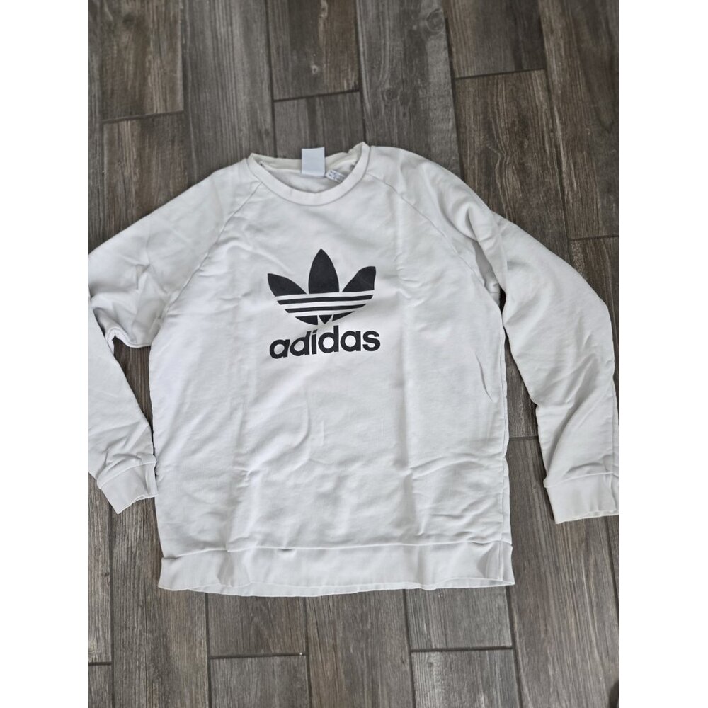 Adidas Crew Neck Graphic Sweatshirt White. Mens XL